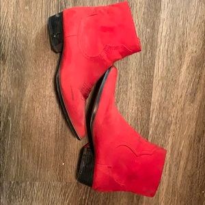 Red low cowboy boots